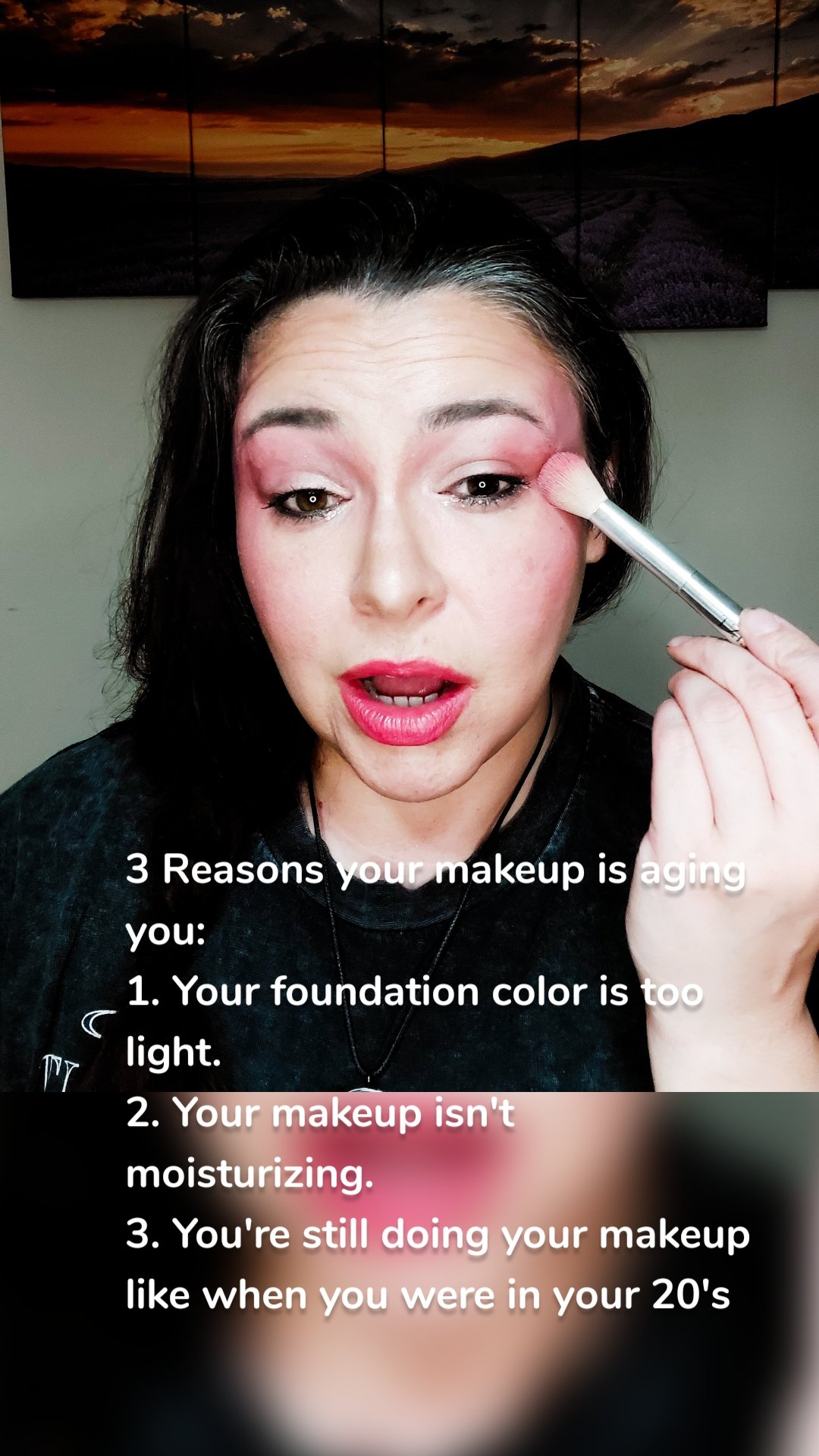 3 Reasons your makeup is aging you: 1. Your foundation color is too light. 2. Your makeup isn't moisturizing. 3. You're still doing your makeup like when you were in your 20's